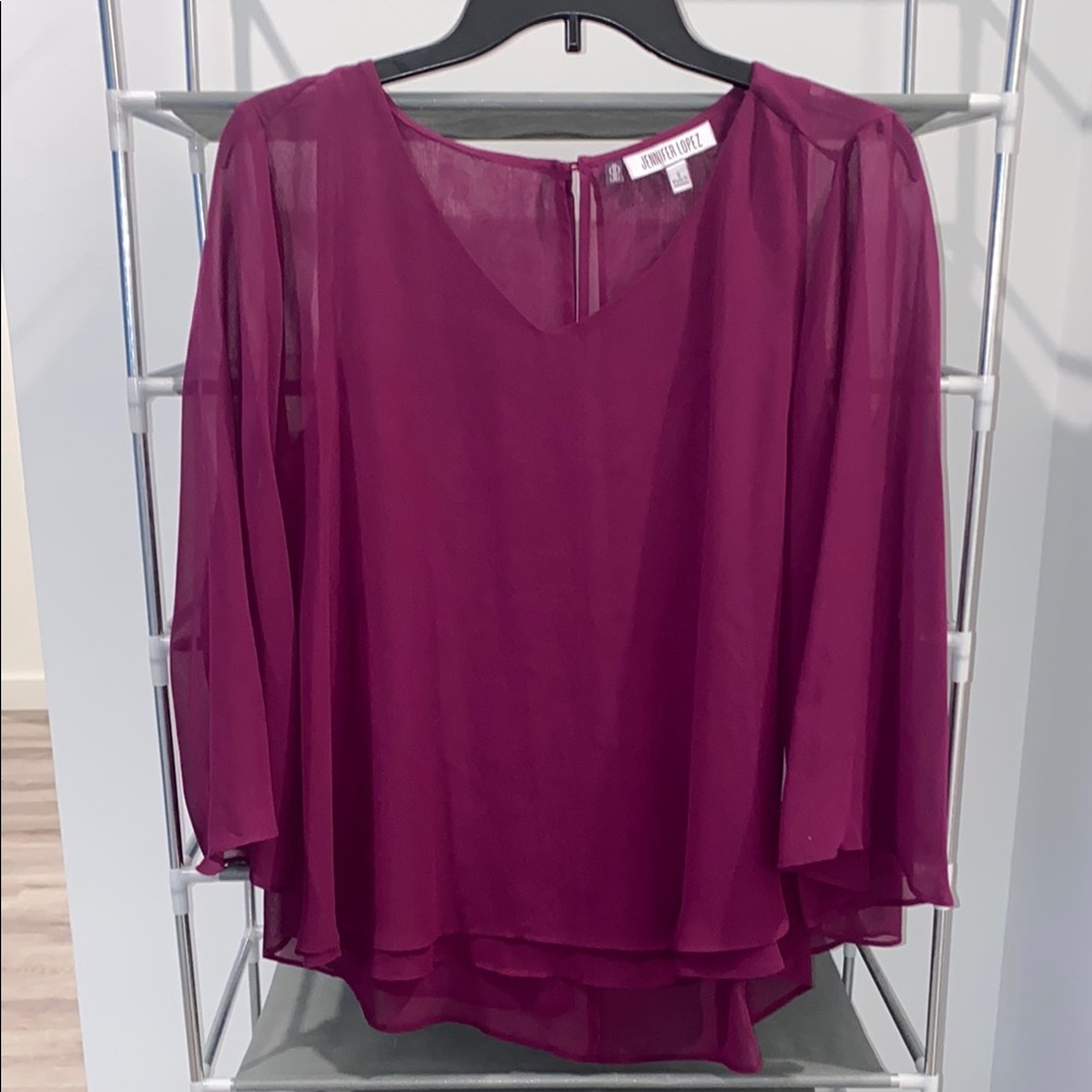 Women's Sheer Plum Blouse